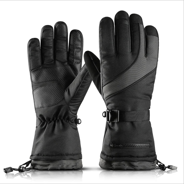 Custom Logo Accept Stretchable Breathable Comfortable Black Heated Gloves