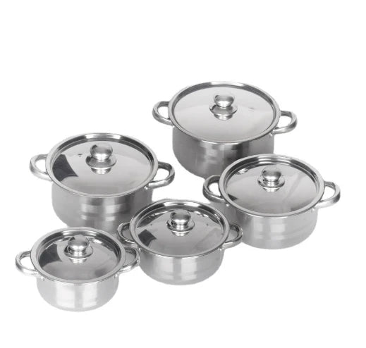 10 Piece Nonstick Cookware Sets Kitchen Induction Pots and Pans Set Kitchen Academy Stainless Steel Cookware Sets