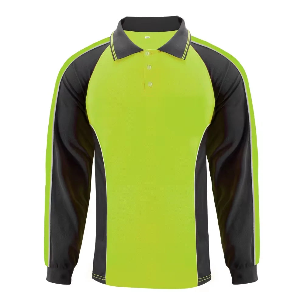 In Stock Outdoor Leisure Long Sleeve Safety Polo Shirts E-commerce Model Sport Exercise Protection Safety Shirt