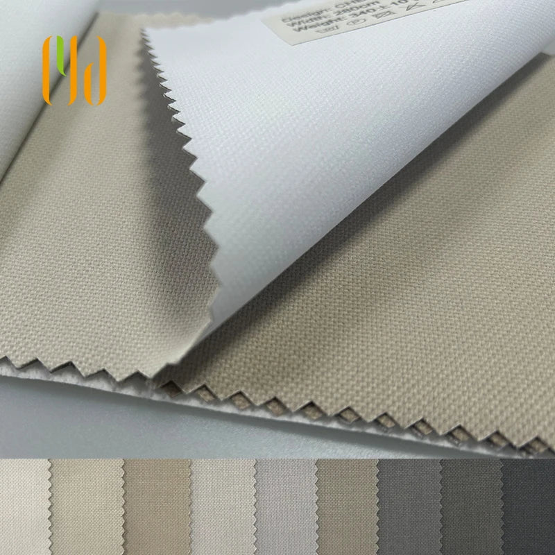 3-Pass PE Coated Blackout Curtain Fabric 280cm Width 100% Polyester Woven Thermal Insulation and UV Protection Plain Style