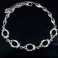 Sterling Silver 6*8mm Semi Mount Bracelet Blank Empty Support Mountain Setting S925 Base Holder Without Stone for DIY Inlay