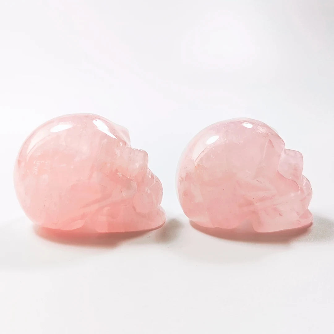 Huiying China Cheap Well 2 Inch Carved Rose Quartz Skulls Decoration Crafts