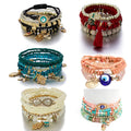 New Design Personalized Diy Turkish Blue Bracelet Femmes Unique Boho Stacked Beaded Jewelry Bracelets Sets 2025