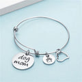 Manufacturer Stainless Steel Adjustable Wire Bangle with Dog Paw Dog Mom Heart Charm Pet Cat Lover Gift Bangles for Women