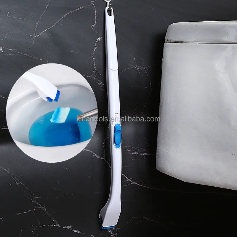 Household Long Handel Disposable Toilet Cleaning Brush With  Replacement Head