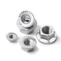 Wholesale M5M6M8M10 Aluminum Hex Flange Nuts Natural Color Finish Chinese Factory Metric DIN6923 Mining Water Treatment
