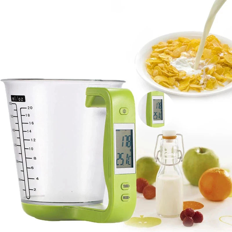 Electronic Measuring Cup LCD Screen Kitchen Used Gram Cup Scale Digital Beaker Weigh Temperature Food Scale