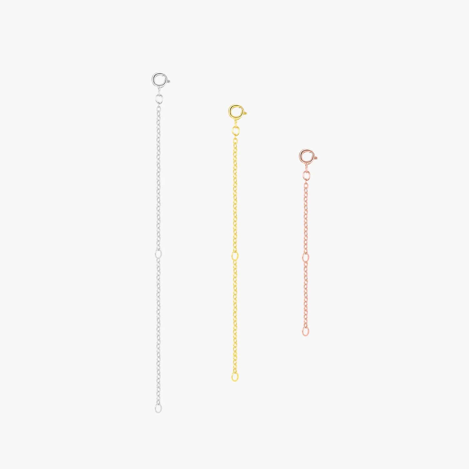 Rose Gold Plated Jewelry Making Accessories 925 Sterling Silver Extend Chains With Lobster Clasps for Women DIY Necklace