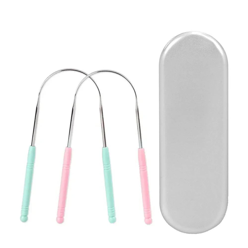 Hot Selling Tongue Scraper Stainless Steel Custom logo Wholesale Tongue Cleaner Private Label Tongue Scraper White Box