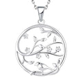 Yh Jewellery 925 Sterling Silver Silver Plated Birds and Tree of Life Branches Design Jewelry Necklace Pendant for Mom