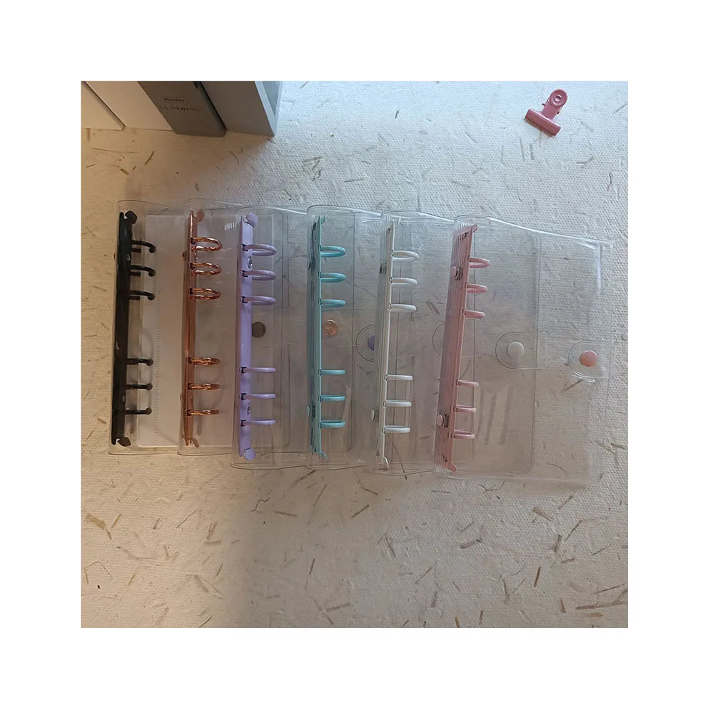 Custom Durable PVC Refillable Journal Cover Portable Organizer Money System Wallet A6 Budget Cash Envelope Clear Planner Binder