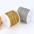 18K PVD Gold Plated Cuban Link Chain Non-tarnish Stainless Steel Loose Chains for Bracelet DIY Jewelry Making MegaBDM