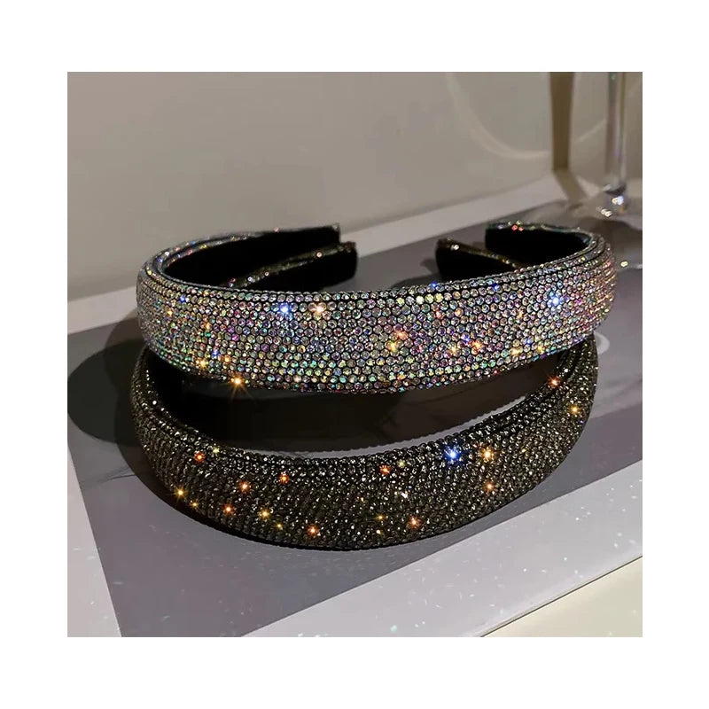New Fashion Full Rhinestone Headbands Women Shiny Baroque Colorful Diamond Headband Sparkling Hair Accessories