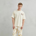2026 Hot Sale Men's Oversized Cartoon Print Breathable T-Shirt Crew Neck Short Sleeve 100% Cotton 220 Grams Casual EU Wholesale