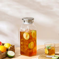 Large 68 oz High Borosilicate Glass Square Jug Lid Handle Heat Resistant Handmade Eco-Friendly Business Customizable Party