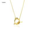 FUAMAY Sterling Silver Zircon OT Toggle Necklace with Snake Link Chain-Party Gift for Anniversary