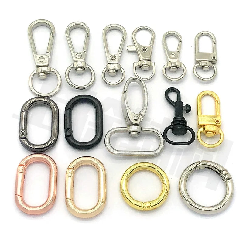 Gilded Metal Lobster Claw Clasp Rotating Trigger Hook Keychain Jewelry Discovery