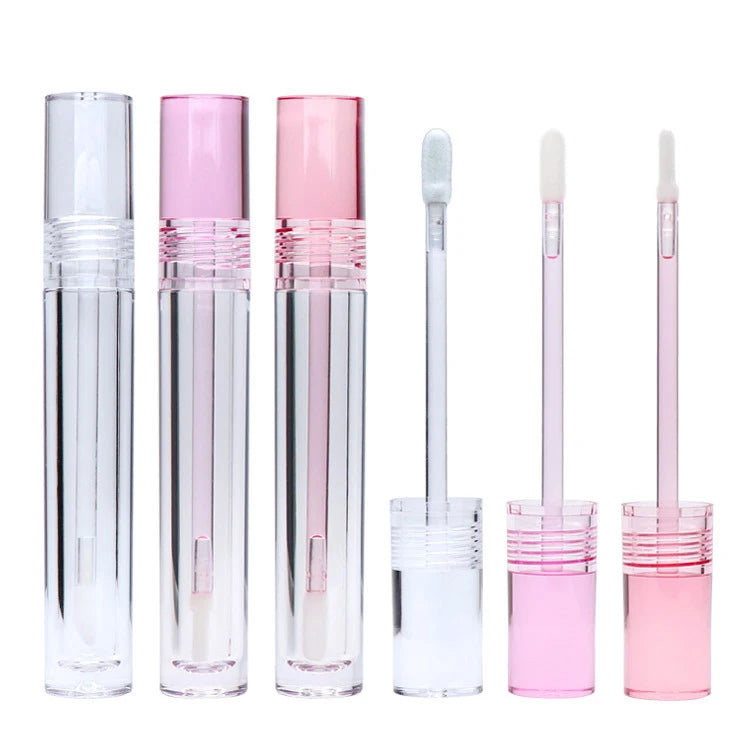 Yueshunxing 5.5ml Thick Transparent Eco Friendly PETG Custom logo pink clear Empty Lipgloss Tube Lip Gloss Containers Tube Lip Gloss Tubes