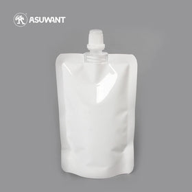 300ml 500ml Plastic Drinking Water Drinking Bag Juice Pouch Zipped White Spout Pouches
