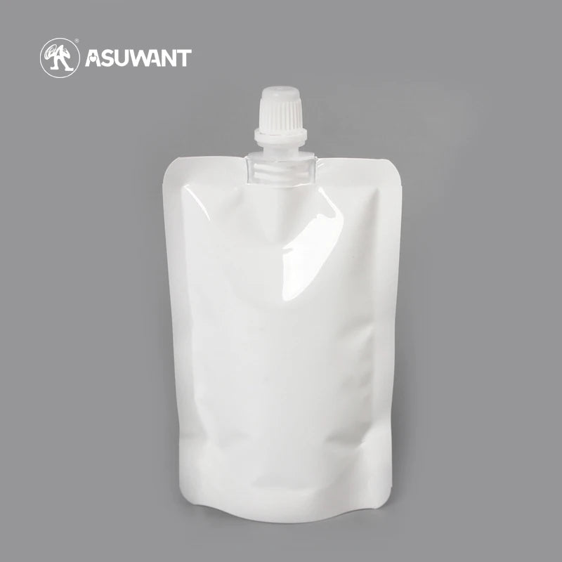 300ml 500ml Plastic Drinking Water Drinking Bag Juice Pouch Zipped White Spout Pouches