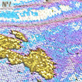 Nanyee Textile Color Changed 5mm Scaled Reversible Iridescent Purple and Gold Sequin Fabric