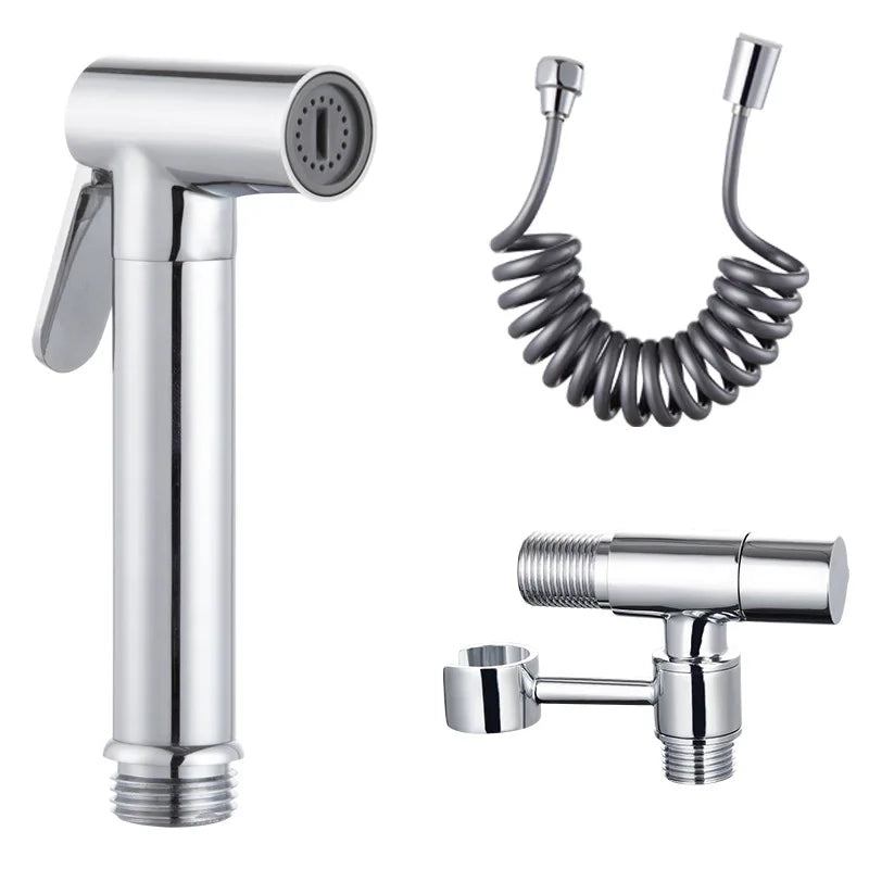 Stainless Steel Bathroom Toilet Spray Gun Set Modern Design Wall-mounted Bidet Easy Installation 3-Year Warranty