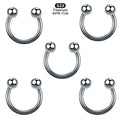 G23 Titanium ASTM F136 Horseshoe Ring Externally Threaded Circular Barbell Nose Lip Earring Piercing Jewelry Wholesale