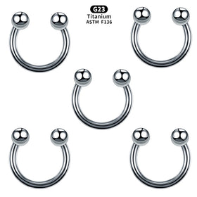 G23 Titanium ASTM F136 Horseshoe Ring Externally Threaded Circular Barbell Nose Lip Earring Piercing Jewelry Wholesale