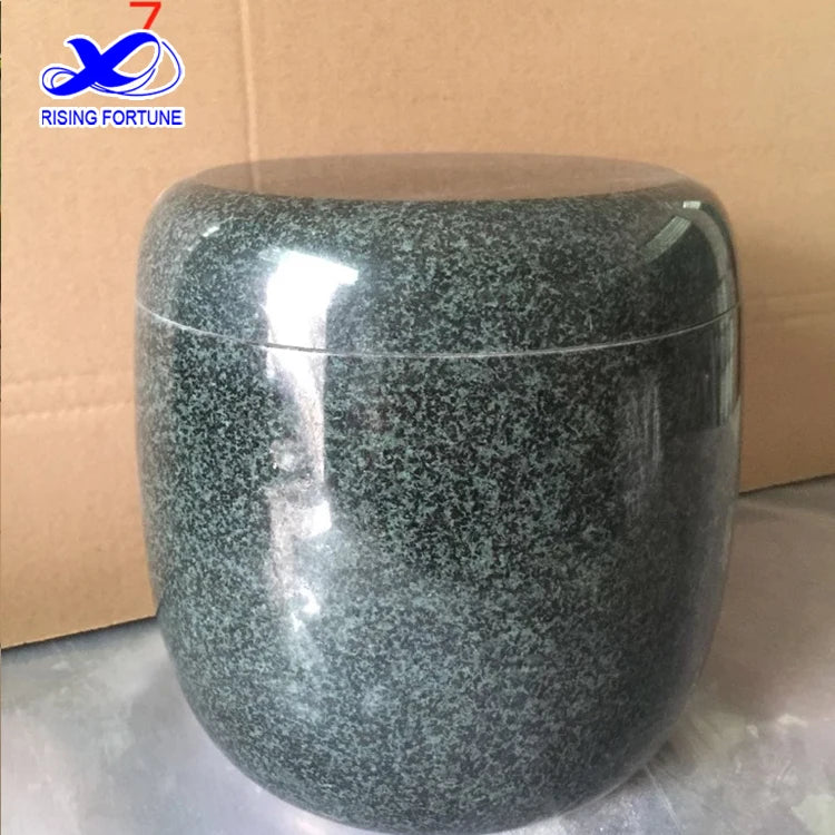Dark Grey Granite Cremation Urn Jar