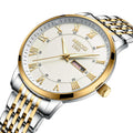 NIBOSI 2569 Roman Number Men Quartz Watches Week Date Display Stainless Steel Strap Waterproof Wristwatch