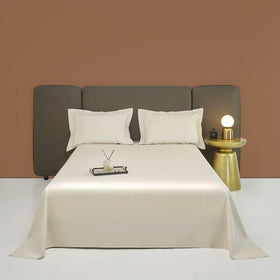 Satin 100% Cotton Beige Home Textile Bed Sheet Bedding Sets Soft Solid Color Pillowcase Wholesaler