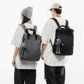 Large Capacity Stylish Oxford Mesh Student Backpack Waterproof with Pendant for Male and Female Students