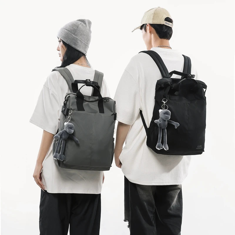 Large Capacity Stylish Oxford Mesh Student Backpack Waterproof with Pendant for Male and Female Students