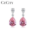 CZCITY Luxury Earing Diamond Hanging Accessory Western 2026 Vintage Stone Tear Drop Evening Earring for Woman