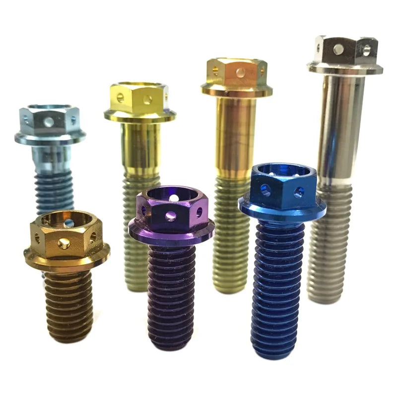 M10 Gr5 Titanium Hex Flange Bolts Racing Bolts Screw for Motorcycle
