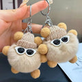 Hot-Selling Cute Cartoon Fluffy Puff Ball Woolen Weaving Keychain Soft Pom Pom Plush Doll Keychain