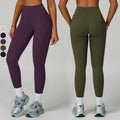 Women's Solid Yoga Leggings Breathable Spandex/Nylon Full-Length High Waist Design for Slimmer Butt Fitness Running Sports Wear