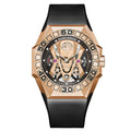 REEF TIGER RGA6912 Men Sport Watches Automatic Mechanical Skeleton Watch Rose Gold Waterproof Rubber Strap Relogio Masculino