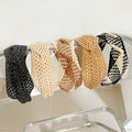 Bohemia Wide Weave Knotted Fabric Headband Fashion Braided Cross Straw Hair Twist Braid Hair Bands Beach Vacation Decorative