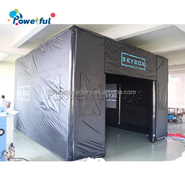 Portable Indoor Outdoor Golf Simulator Launch Monitor Hitting Bay Golf Simulator Impact Screen Inflatable Golf Enclosure Tent