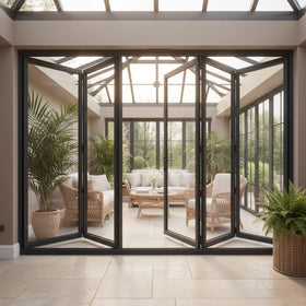 Foshan China Manufacturer Bi Fold Window and Doors Thermal Break Aluminum Patio Prices Glass Bi-folding Door Wholesale