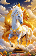 LS Factory Direct Sale 5d Diy Full Drill Square/round Animal Running Horse Diamond Painting Kits Diamond Printing