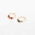 High End 18K Gold Plated Dainty Fresh Water Pearl Beads Agate Rings Stainless Steel Jewelry Trendy Finger Ring