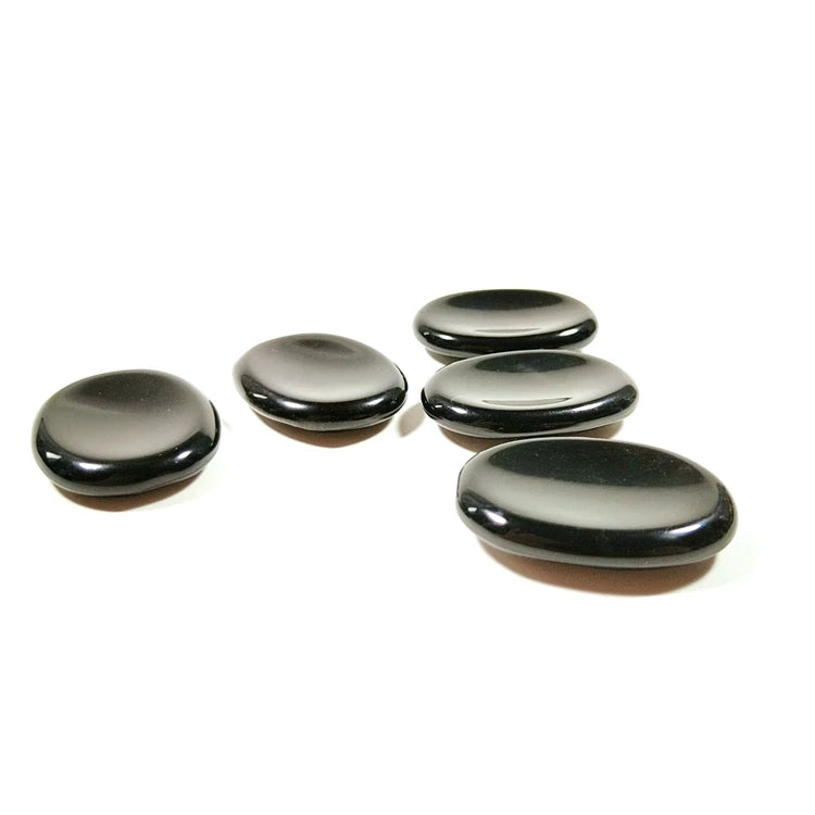Diy Customized Chakra Reiki Crystal Engraved Black Obsidian Worry Stone