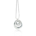Three Layer Halo Circle Alloy Pendant with Leather Rope Necklace for Ladies