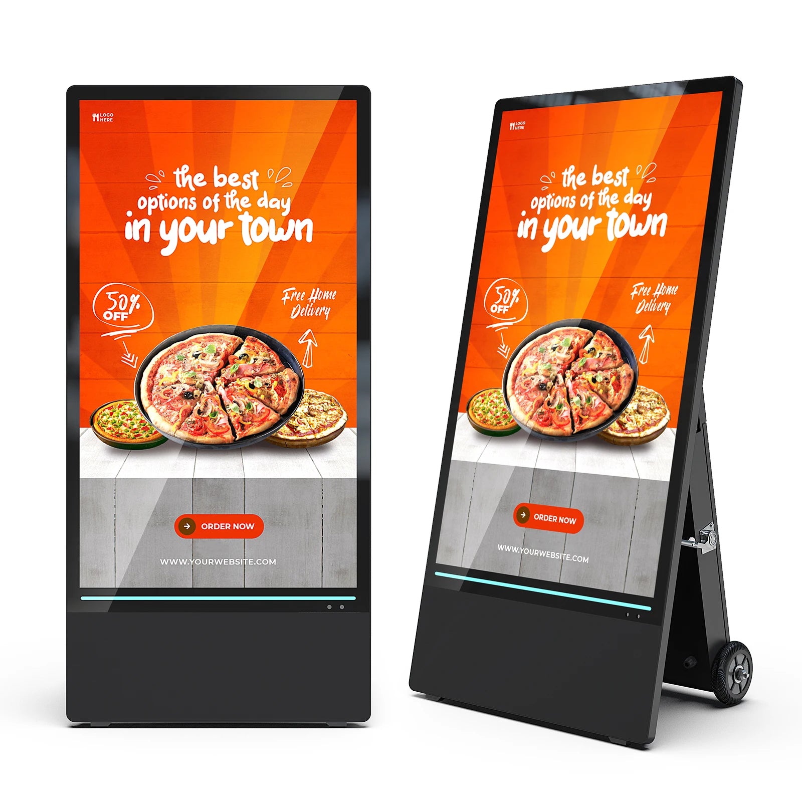 MWE USA EU Local Stock Semi-outdoor 43inch Lcd Digital Signage Ip55 1080P Advertising Machine Menu Removable CMS Media Playback