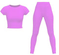 Ribbed 2 Piece Set Women Summer Bulk Wholesale Clothing Lounge Wear Dupe Tshirt and Legging Pants Loungewear Set Ropa De Mujer