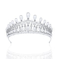 Romantic Delicate Design White Color Pearl and Zirconia Bridal Crown and Tiara