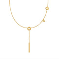 Korea Titanium Steel 18k Gold Plated English Love Letter Tassel Pendant Y Shape Necklace Accessories