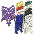 W017 Newest Hotsale Fashion Embroidered Beaded Applique Rhinestone Applique for Panel Dress